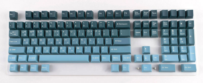 Tai-Hao Pine Green Gradient Hangul & English 117 Key Cubic Profile Double Shot ABS Keycap Set