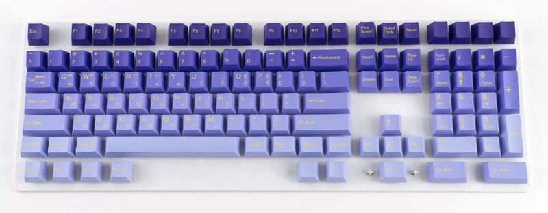 Tai-Hao Indigo Purple Gradient Hangul & English 117 Key Cubic Profile Double Shot ABS Keycap Set