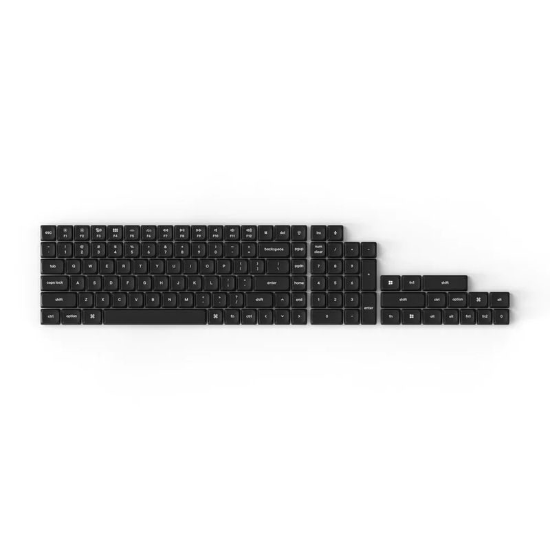 Keychron White on Black 118 Key LSA Profile Double Shot PBT Keycap Set