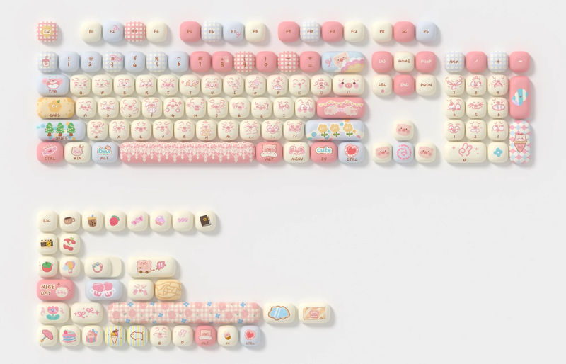 Akko Piggy Party 139 Key MOG Profile Dye Sub PBT Keycap Set