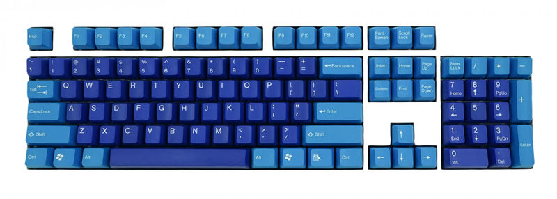 Tai-Hao Blue / Light Blue 104 Key OEM Profile Double Shot ABS Keycap Set