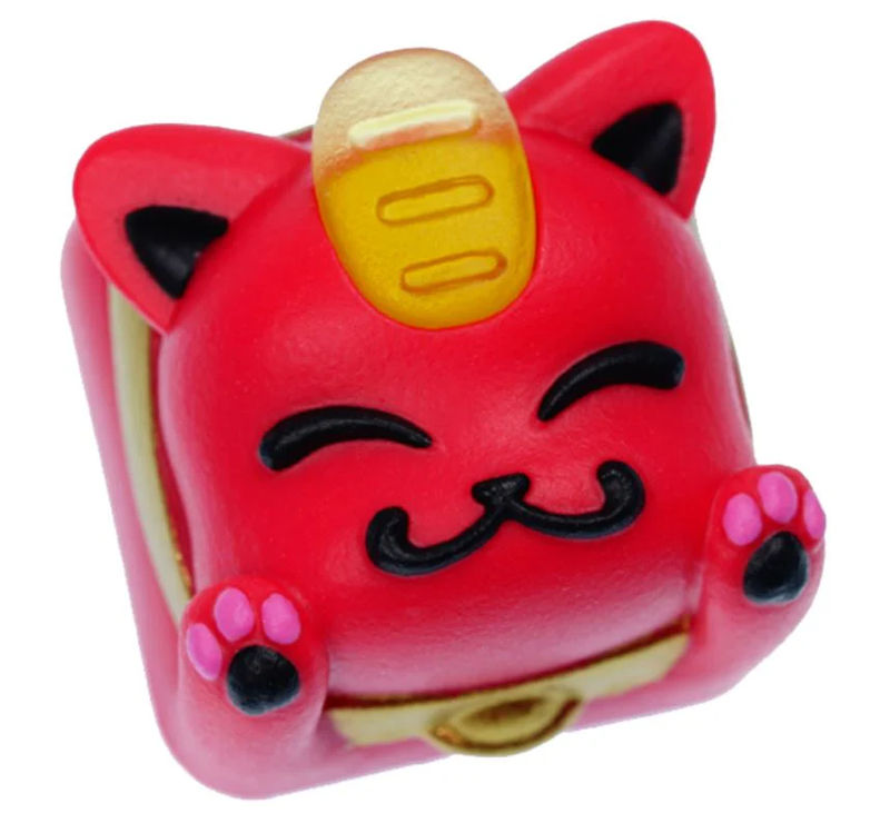 Hot Keys Project HKP Lucky Cat Red Artisan Keycap