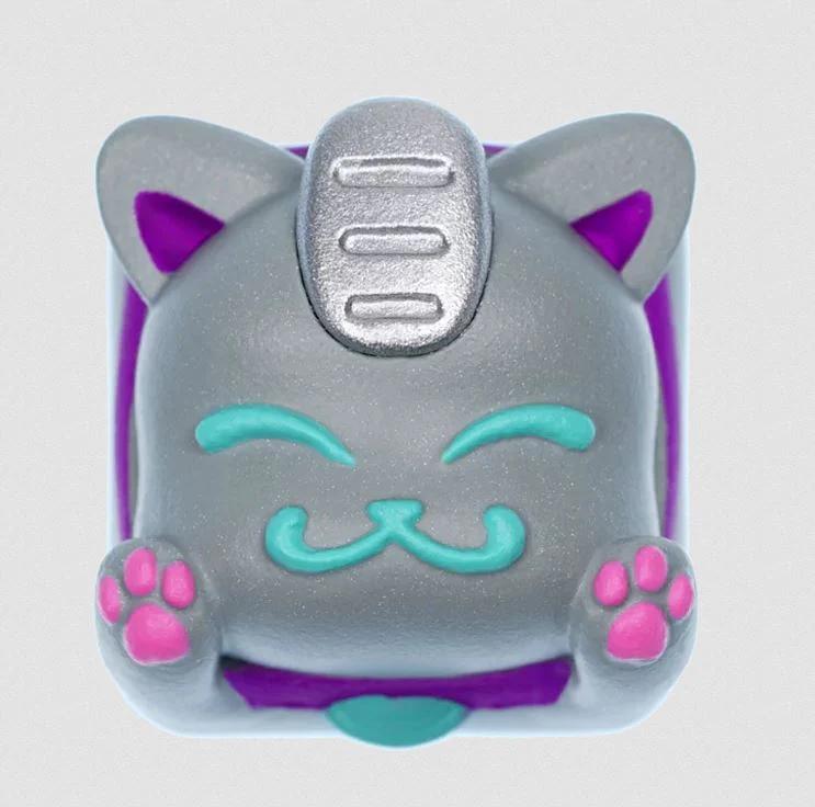 Hot Keys Project HKP Lucky Cat Grey Artisan Keycap