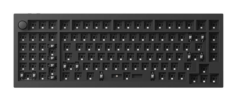Keychron Q12 Max w/ Knob Southpaw Hotswap Bluetooth 5.1 + 2.4GHz. RGB Win + Mac Mechanical Keyboard - Color:Carbon Black - Switch:None