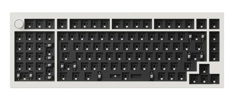 Keychron Q12 Max w/ Knob Southpaw Hotswap Bluetooth 5.1 + 2.4GHz. RGB Win + Mac Mechanical Keyboard - Color:Shell White - Switch:None