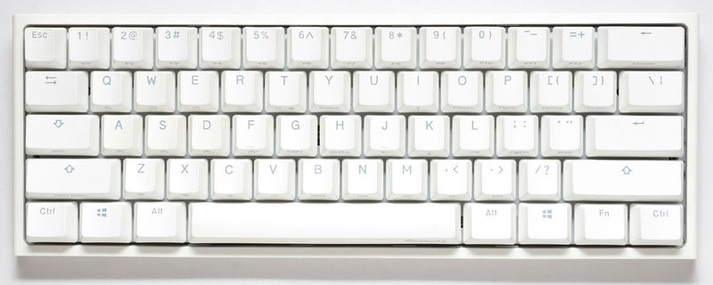 Ducky One 2 Mini Pro Pure White RGB LED 60% Double Shot PBT Mechanical Keyboard - Switch:Cherry MX Blue