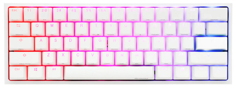 Ducky One 2 Mini Pro Pure White RGB LED 60% Double Shot PBT Mechanical Keyboard - Switch:Gateron Yellow