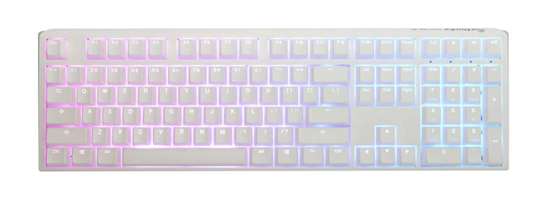 Ducky One 3 Pure White Hotswap RGB Mechanical Keyboard w/ Quack Mechanics - Switch:Cherry MX Black