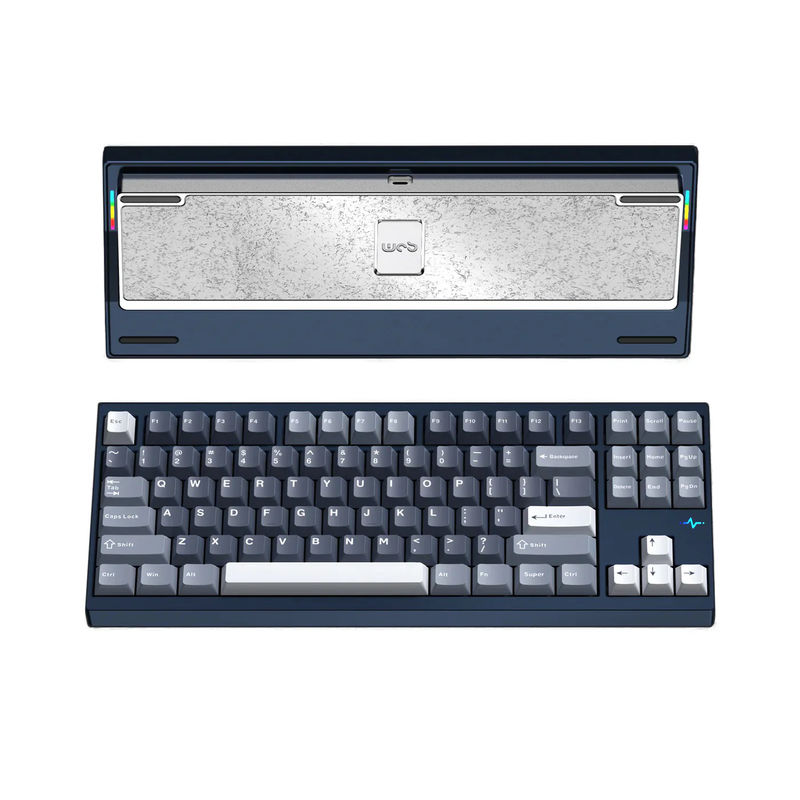 WOBKEY Crush 80 Reboot Pro Aluminum Hotswap Wireless RGB Keyboard - Color:Navy