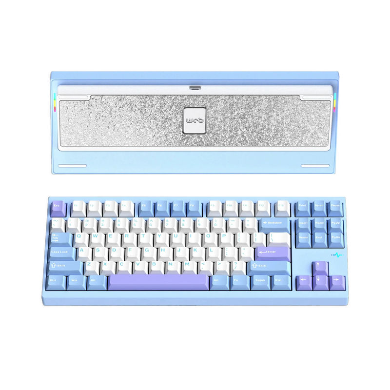 WOBKEY Crush 80 Reboot Pro Aluminum Hotswap Wireless RGB Keyboard - Color:Blue