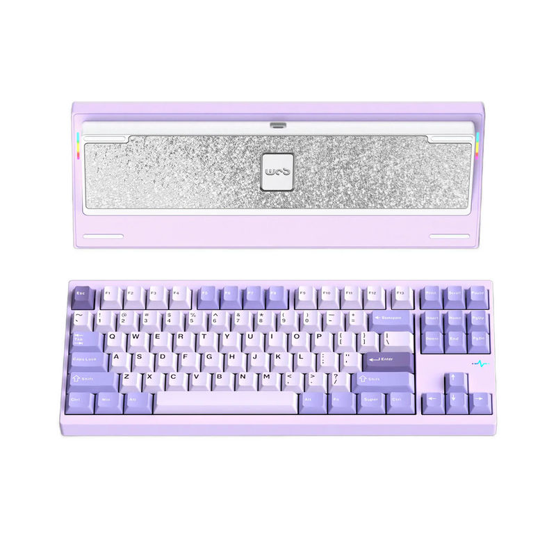 WOBKEY Crush 80 Reboot Pro Aluminum Hotswap Wireless RGB Keyboard - Color:Purple
