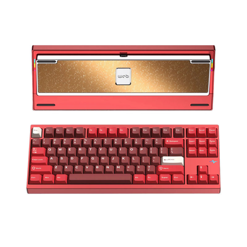 WOBKEY Crush 80 Reboot Pro Aluminum Hotswap Wireless RGB Keyboard - Color:Red
