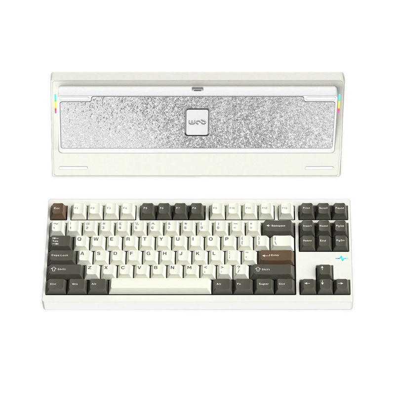 WOBKEY Crush 80 Reboot Pro Aluminum Hotswap Wireless RGB Keyboard - Color:White