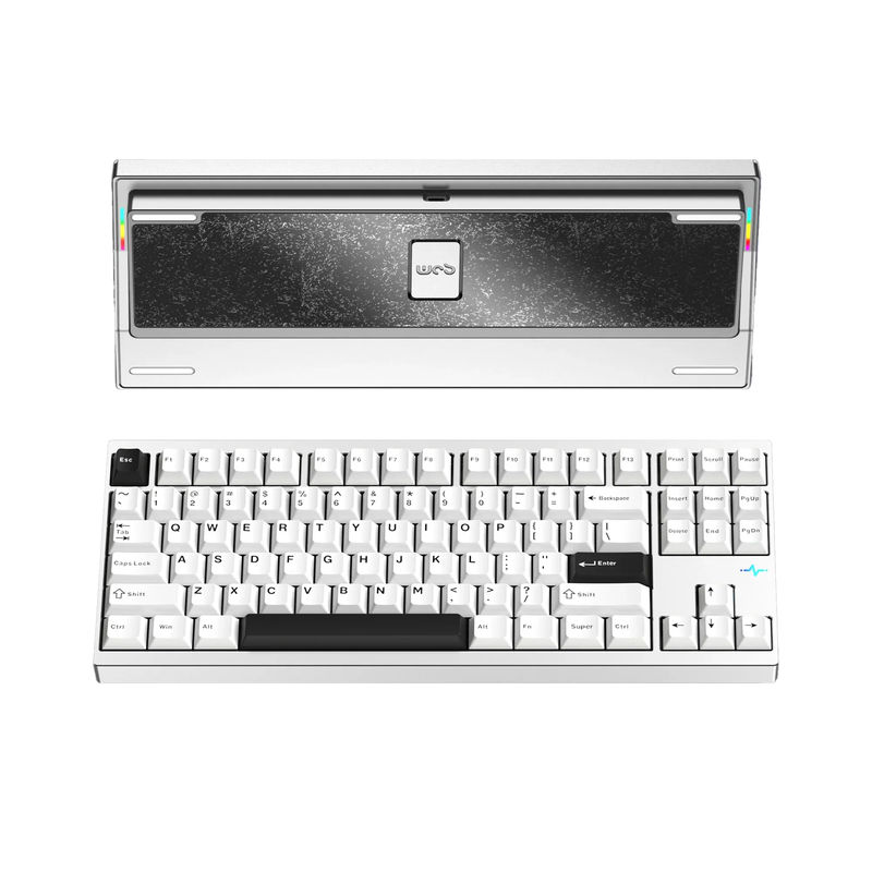 WOBKEY Crush 80 Reboot Pro Aluminum Hotswap Wireless RGB Keyboard - Color:Silver