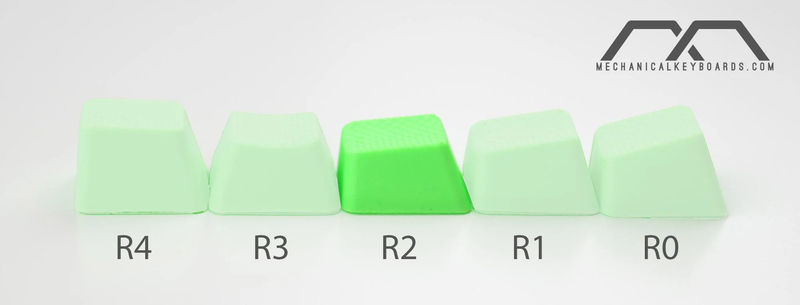 Tai-Hao Neon Green Row 2 Blank 4 Key OEM Profile TPR Rubber Keycap Set