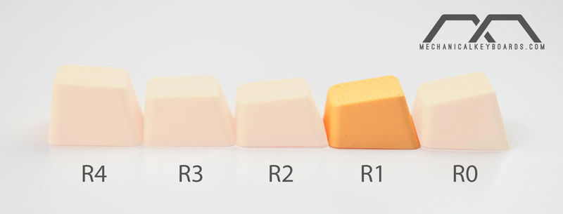 Tai-Hao Neon Orange Row 1 Blank 4 Key OEM Profile TPR Rubber Keycap Set