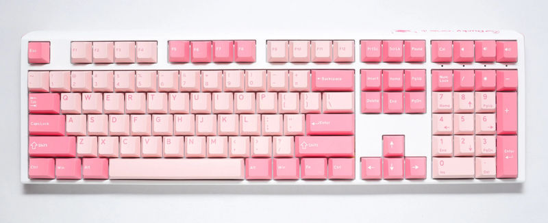 Ducky One 3 Gossamer Pink Hotswap Double Shot PBT QUACK Mechanical Keyboard - Switch:Cherry MX Black Clear Top Nixie