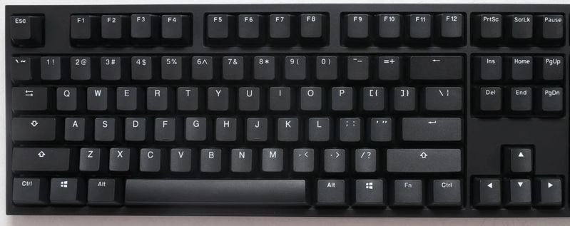 Ducky One 2 Phantom Black TKL Double Shot PBT Mechanical Keyboard - Switch:Cherry MX Black