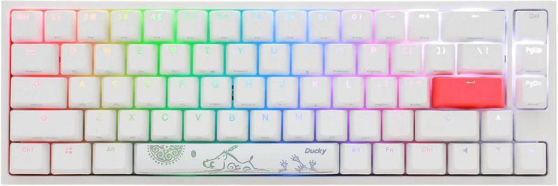Ducky One 2 SF RGB Pure White 65% Double Shot PBT Mechanical Keyboard - Switch:Kailh BOX Jade