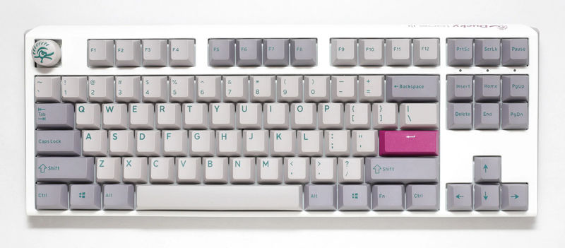 Ducky One 3 TKL Mist Grey Hotswap RGB Double Shot PBT QUACK Mechanical Keyboard - Switch:Cherry MX Blue