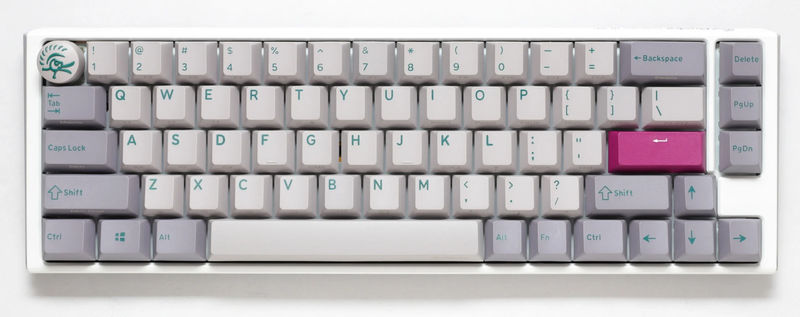 Ducky One 3 SF Mist Grey 65% Hotswap RGB Double Shot PBT QUACK Mechanical Keyboard - Switch:Cherry MX Blue