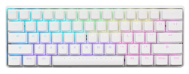 Vortex New POK3R White Aluminum 60% RGB Double Shot PBT Mechanical Keyboard - Switch:Cherry MX Black