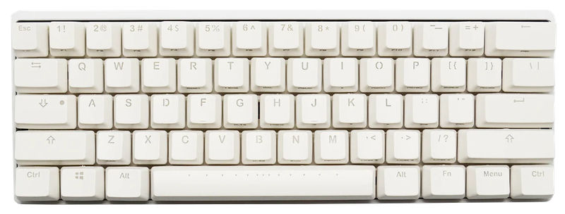 Vortex POK3R White Case RGB LED 60% Double Shot PBT Mechanical Keyboard - Switch:Cherry MX Black