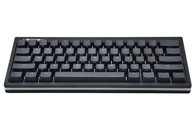Vortex POK3R Black LE Frosted White Border RGB LED 60% Double Shot PBT Mechanical Keyboard - Switch:Cherry MX Black
