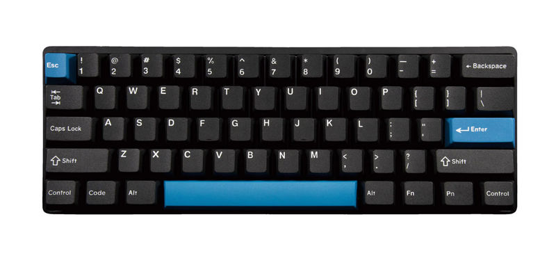 Vortex New POK3R Black Aluminum 60% Double Shot PBT Mechanical Keyboard - Switch:Cherry MX Silent Red