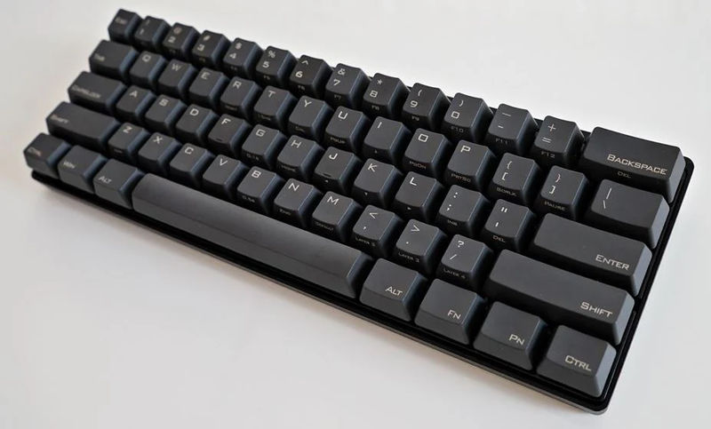 Vortex POK3R Black Case 60% Double Shot PBT Mechanical Keyboard - Switch:Cherry MX Green