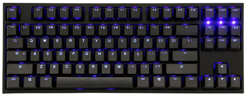 Ducky One 2 TKL Blue LED Double Shot PBT Mechanical Keyboard - Switch:Cherry MX Black