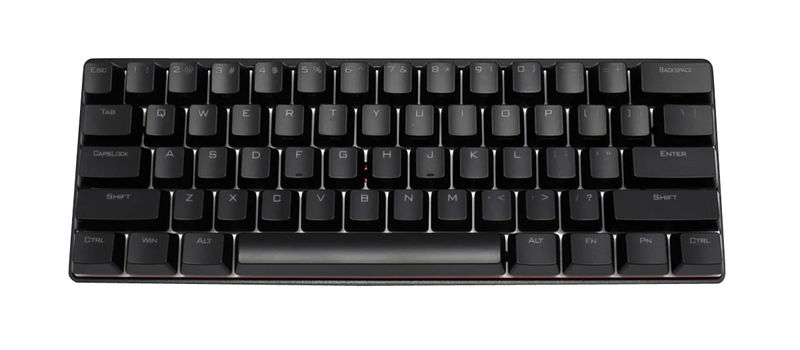Vortex POK3R Black Aluminum 60% Blue LED Double Shot PBT Mechanical Keyboard - Switch:Cherry MX Blue