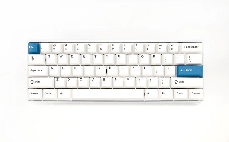 Vortex POK3R White Case 60% Double Shot PBT Mechanical Keyboard - Switch:Cherry MX Clear