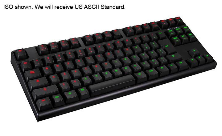 KBParadise V80 Red/Green Green / Red LED TKL Mechanical Keyboard - Switch:Cherry MX Green