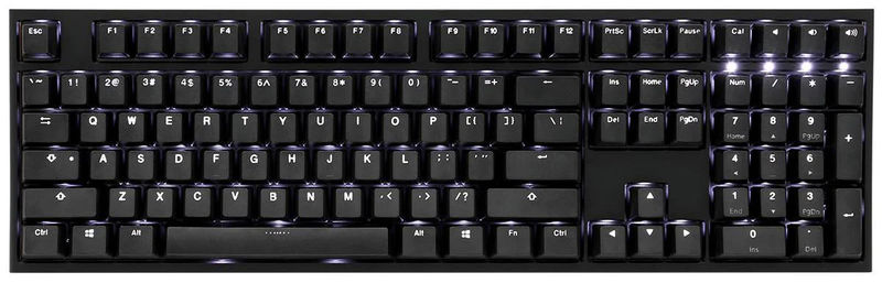 Ducky One 2 Black Case White LED Double Shot PBT Mechanical Keyboard - Switch:Cherry MX Black