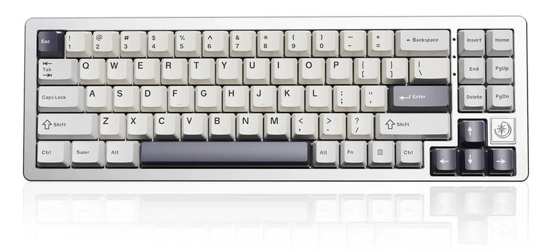 Yunzii AL71 Aluminum 65% Hotswap Bluetooth + 2.4 GHz. RGB Mechanical Keyboard - Color:Silver - Switch:Yunzii Milk