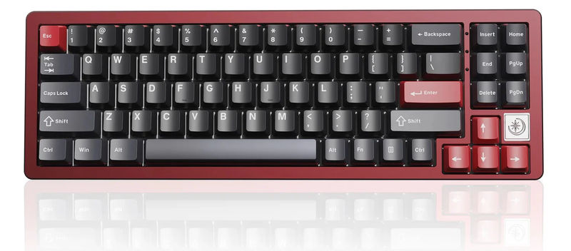 Yunzii AL71 Aluminum 65% Hotswap Bluetooth + 2.4 GHz. RGB Mechanical Keyboard - Color:Red - Switch:Yunzii Milk