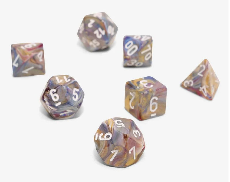 Chessex Festive Mini Carousel / White 7-Die Set