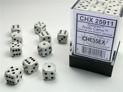 Chessex Speckled 12mm d6 Arctic Camo Dice Block (36 dice)
