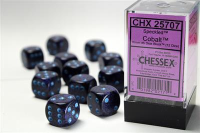 Chessex Speckled 16mm d6 Cobalt Dice Block (12 dice)