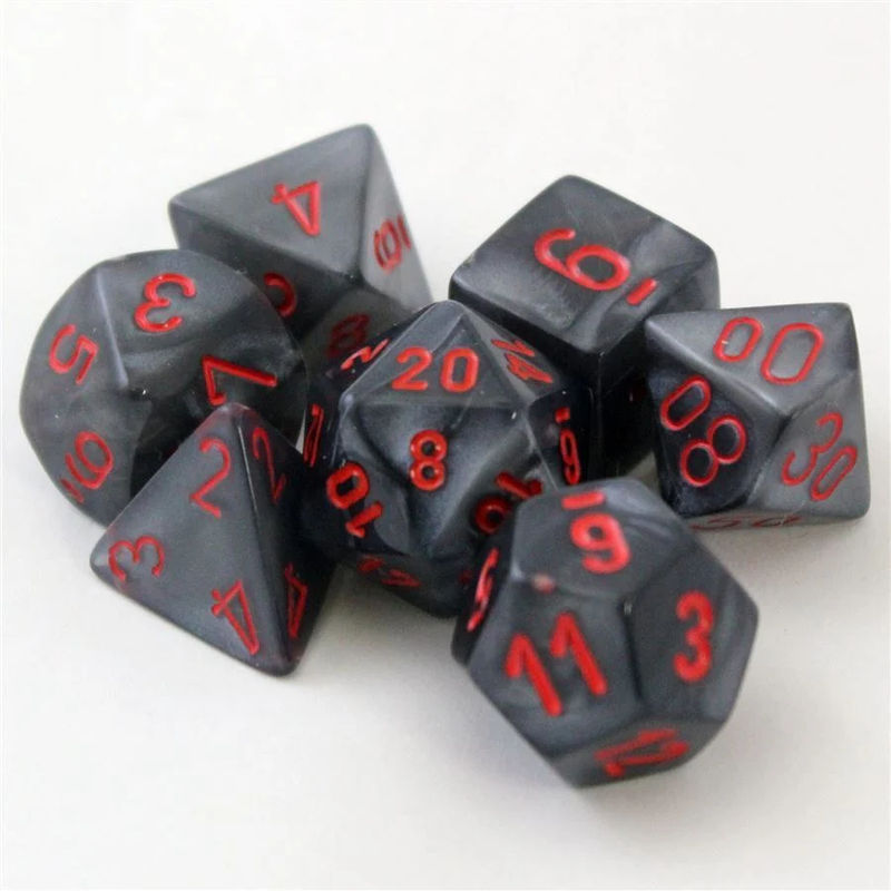 Chessex Velvet Mini 7 Die Set Black / Red