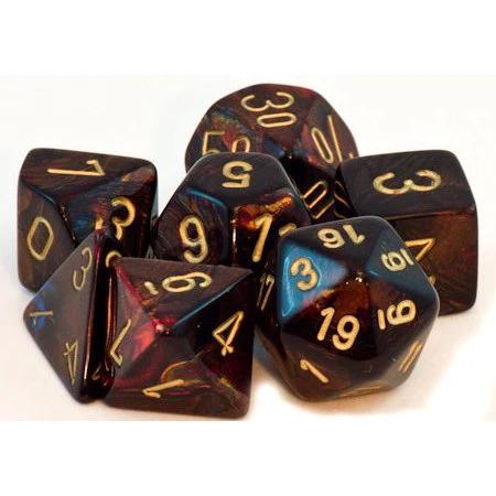 Chessex Scarab Mini Blue Blood / Gold 7-Die Set