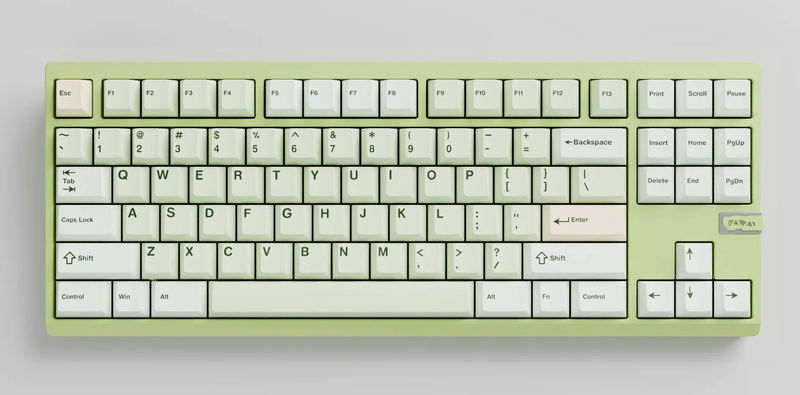 Chilkey ND TKL Hotswap Wireless RGB Keyboard - Color:Milky Green - Plate Material:Aluminum
