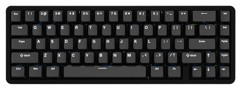 Chilkey ND65 Jet Black Aluminum Hotswap Keyboard - Interface:USB-C - Switch:Kailh Blue Lotus