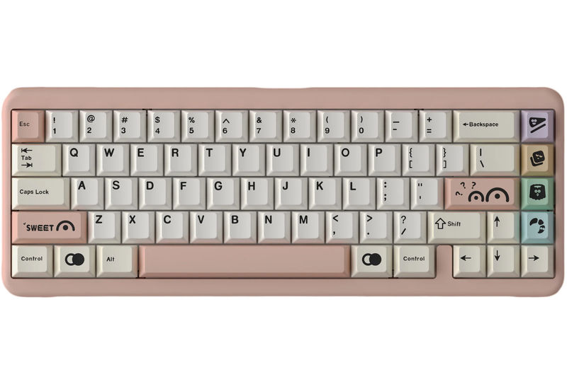Click Inc Macaron65 Aluminum 65% Hotswap Keyboard - Color:Pink - Switch:HMX Monochrome