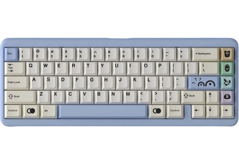 Click Inc Macaron65 Aluminum 65% Hotswap Keyboard - Color:Blue - Switch:HMX Monochrome