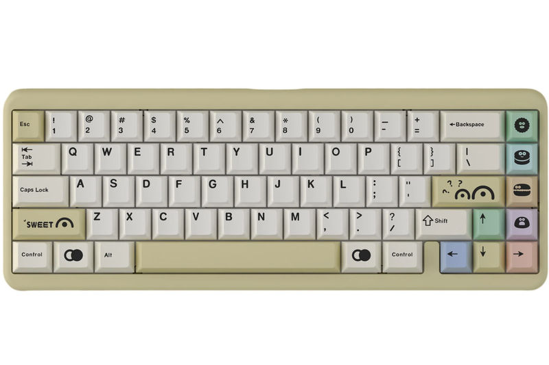 Click Inc Macaron65 Aluminum 65% Hotswap Keyboard - Color:Yellow - Switch:HMX Monochrome