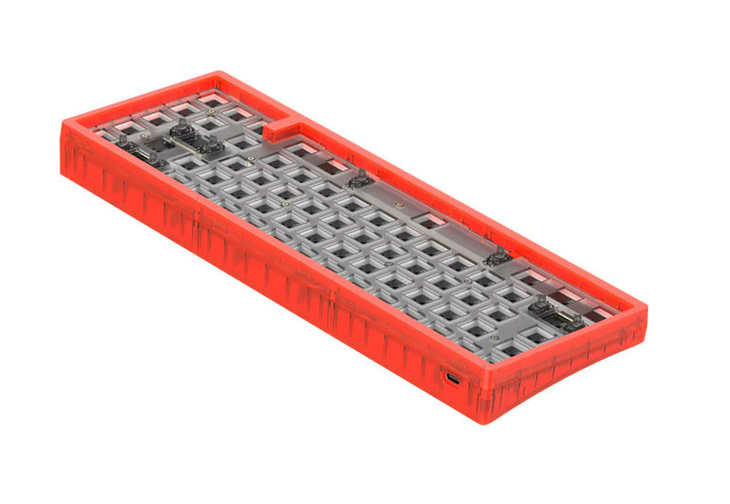 KBDFans KBD67 Lite R3 Mechanical Keyboard DIY Kit - Color:Transparent Orange