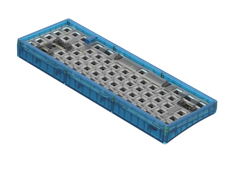 KBDFans KBD67 Lite R3 Mechanical Keyboard DIY Kit - Color:Transparent Dark Blue