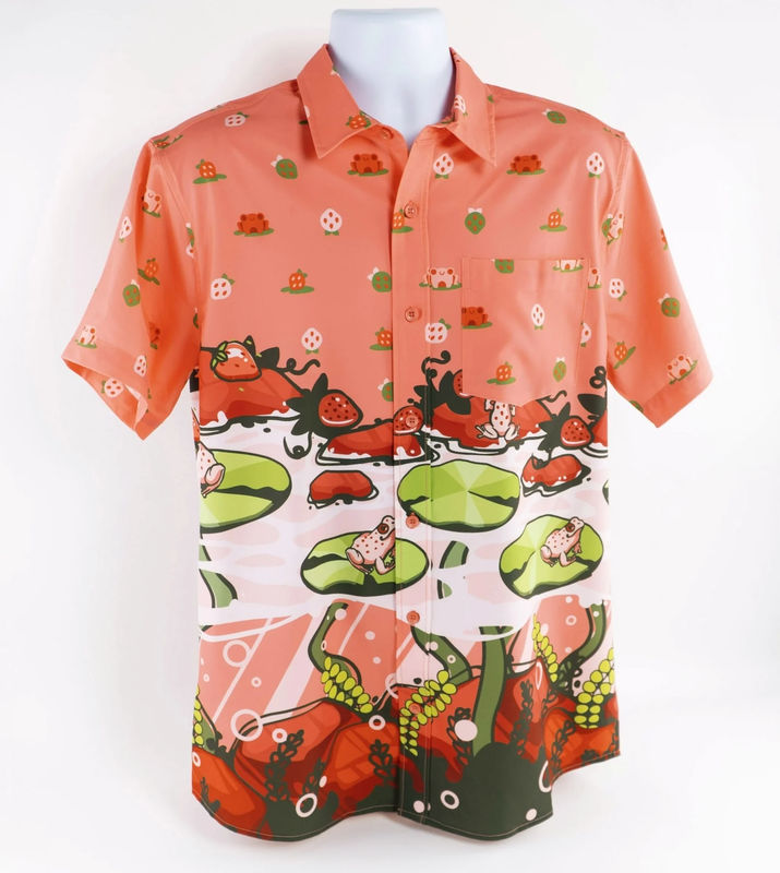 MK Strawberry Frog Hawaiian Button-up Shirt - Size:2XL